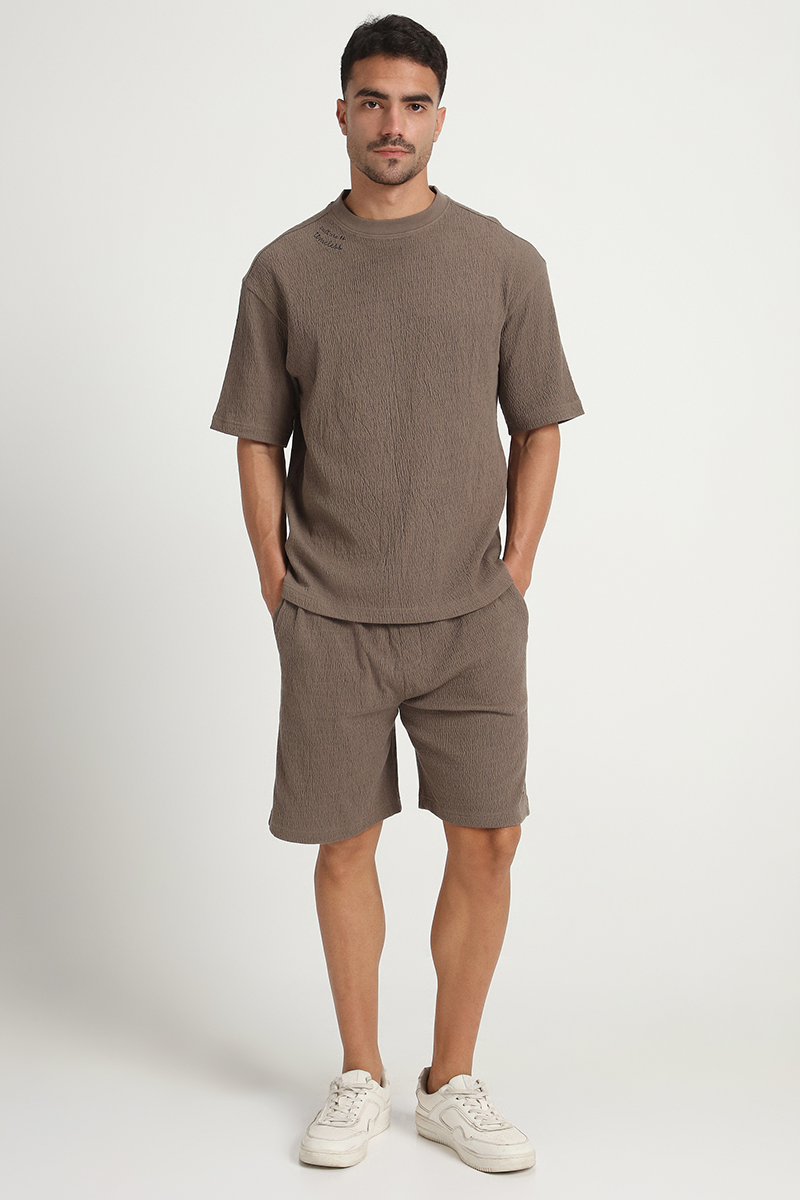 [COSYHARU公式] Mud Muscle Fit Short Sleeve Knit Buy now Men's Casual Shorts – Comfort and Style with a