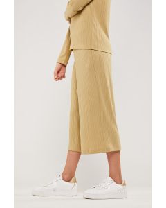 textured culotte pants