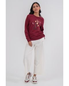 Sweatshirt with graphic and wording prints