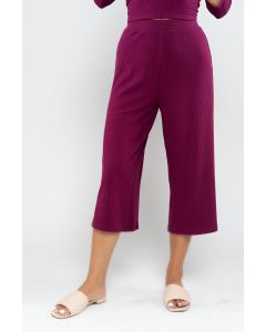 textured cropped legs pants