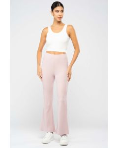 textured flare legs pants