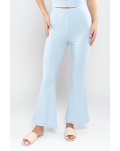 textured flare legs pants