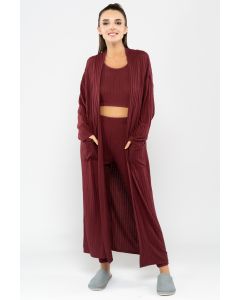 textured long cardigan