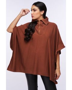 shawl top with high collar