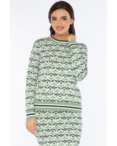 printed knitted pullover