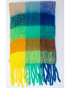 checkered knitted scarf