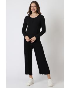 textured women basic pants