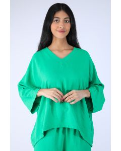 بلوزة نسائية غير متماثلة الطول