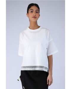 women t-shirt with mesh fabric