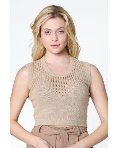cropped knitted top