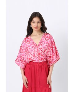 printed women wrap top