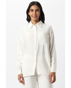 women shirt with perforated slots