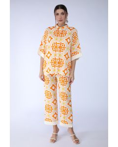 printed flowy pants