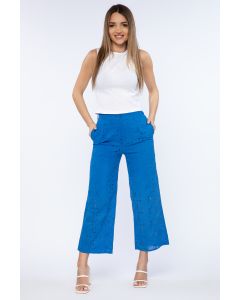 perforated women pants with embroidery