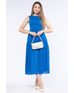 perforated women dress with embroidery