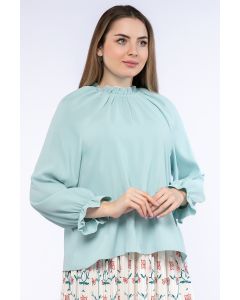 women top with ruffles