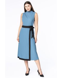 contrast women dress with belt