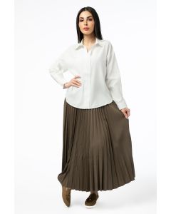 تنورة نسائية طويلة بكسرات وخصر مطاطي