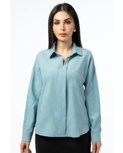solid colored women top with collar