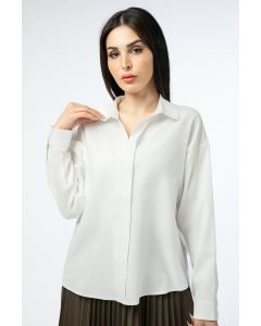 solid colored women top with collar
