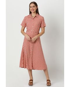 women printed shirt dress