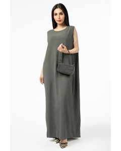 sleeveless solid colored women maxi dress