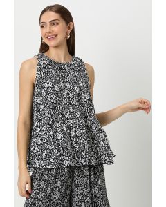 sleeveless women printed top