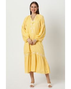 women flowy dress with embroidery