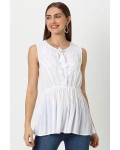 sleeveless women top with embroidery