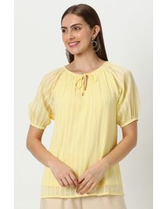 striped women top with neck strap