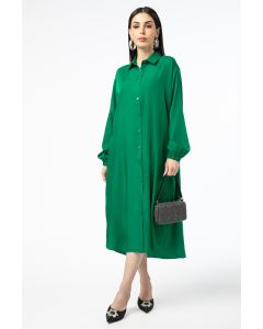 solid colored women shirt dress with pockets
