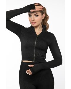 zip through acrivewear women cropped track jacket