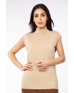 بلوفر نسائية بنسيج محبوك وبدون أكمام
