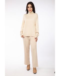 solid colored knitted women pants