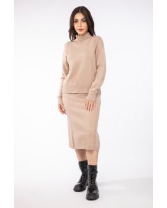 knitted women skirt with back slit
