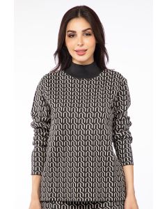 printed knitted women sweater