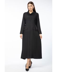 solid colored women dress with front pockets