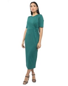 ribbed textured longline women dress