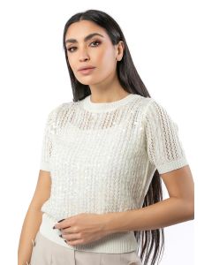 knitted women top with sequins