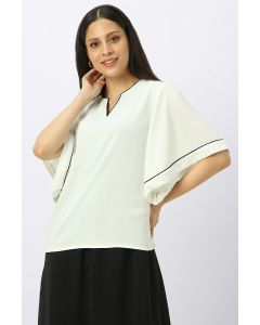women blouse with wide flowy sleeves