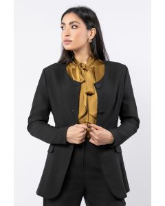 women blazer with rounded neckline