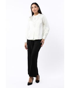 high waisted women pants with front buttons