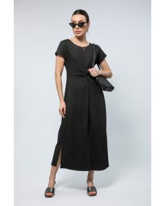 Twist Detail Midi Dress - Modern Grace with a Flattering Twist