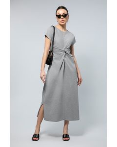 Twist Detail Midi Dress - Modern Grace with a Flattering Twist