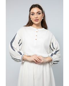 Long Sleeves Flowing Top - Detailed Embroidery for a Chic Touch