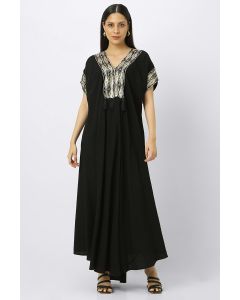 women jalabiya dress with sequin and embroidery
