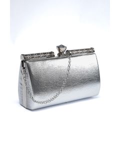 women shoulder bag with metallic pattern
