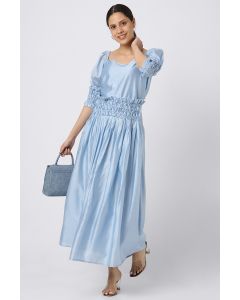 longline women skirt with geometric folds