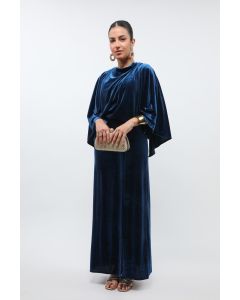 solid colored velvet maxi women dress