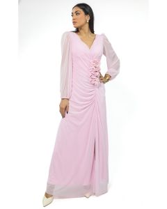 maxi women dress with floral ornaments